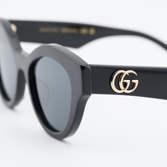 Gucci GG0957S 002 Sunglasses Black Cat Eye Frame, Grey Lenses main image 9